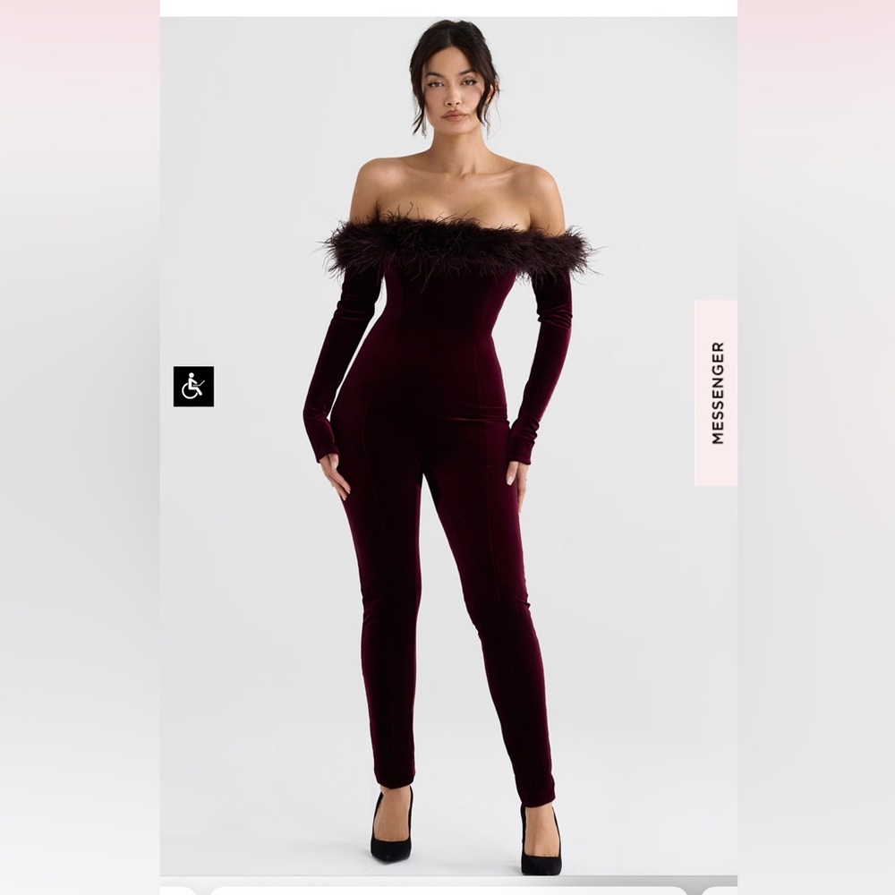 House of CB Salima black cherry velvet jumper.